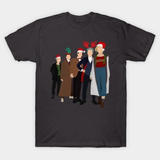 Doctor Who - Christmas - Modern Doctors - 9th, 10th, 11th, 12th, 13th Doctors! T-Shirt